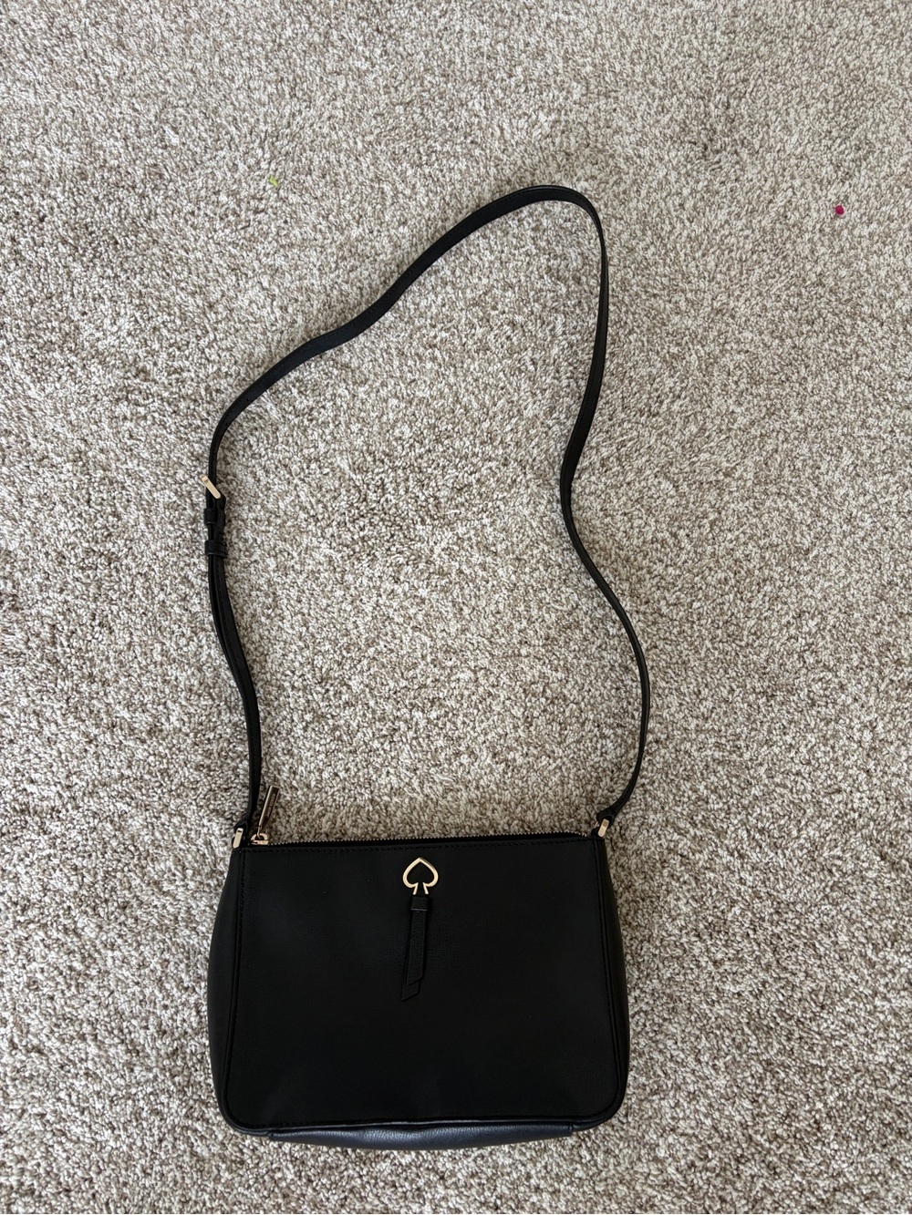 kate spade Black Crossbody Bag with Gold Spade Detail